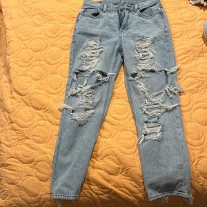 American Eagle ripped mom jeans